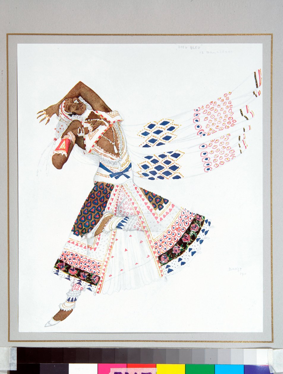 Rosjanie baletowi: "Bayadere" Kostium zaprojektowany przez Leona Baksta (1866-1924) do baletu "Niebieski Bóg" Michela Fokine
