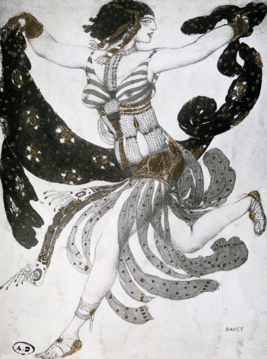 Kleopatra, projekt kostiumów baletowych, 1909 autorstwa Leon Bakst