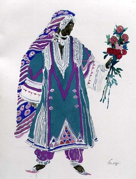 Kostiumy (akwarela na papierze) autorstwa Leon Bakst