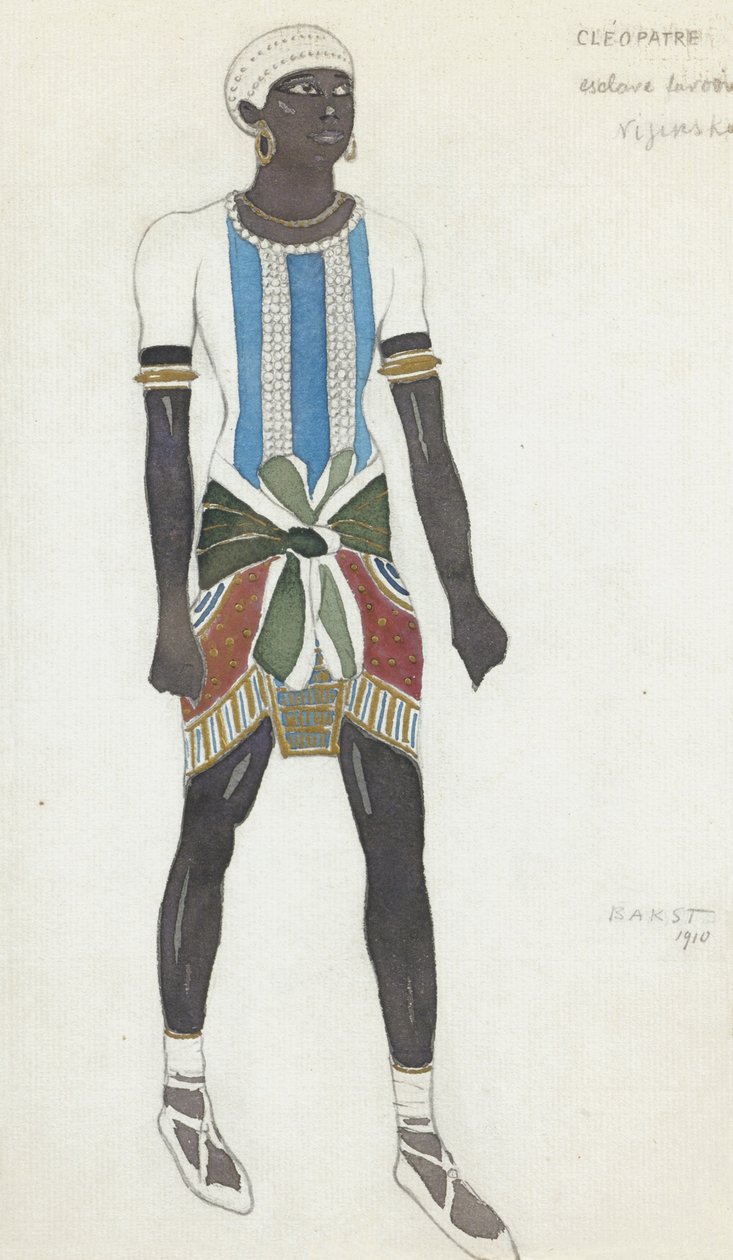 Projekt kostiumu dla Wacława Niżyńskiego w balecie Kleopatra A. Arenskiego, 1910 autorstwa Leon Bakst