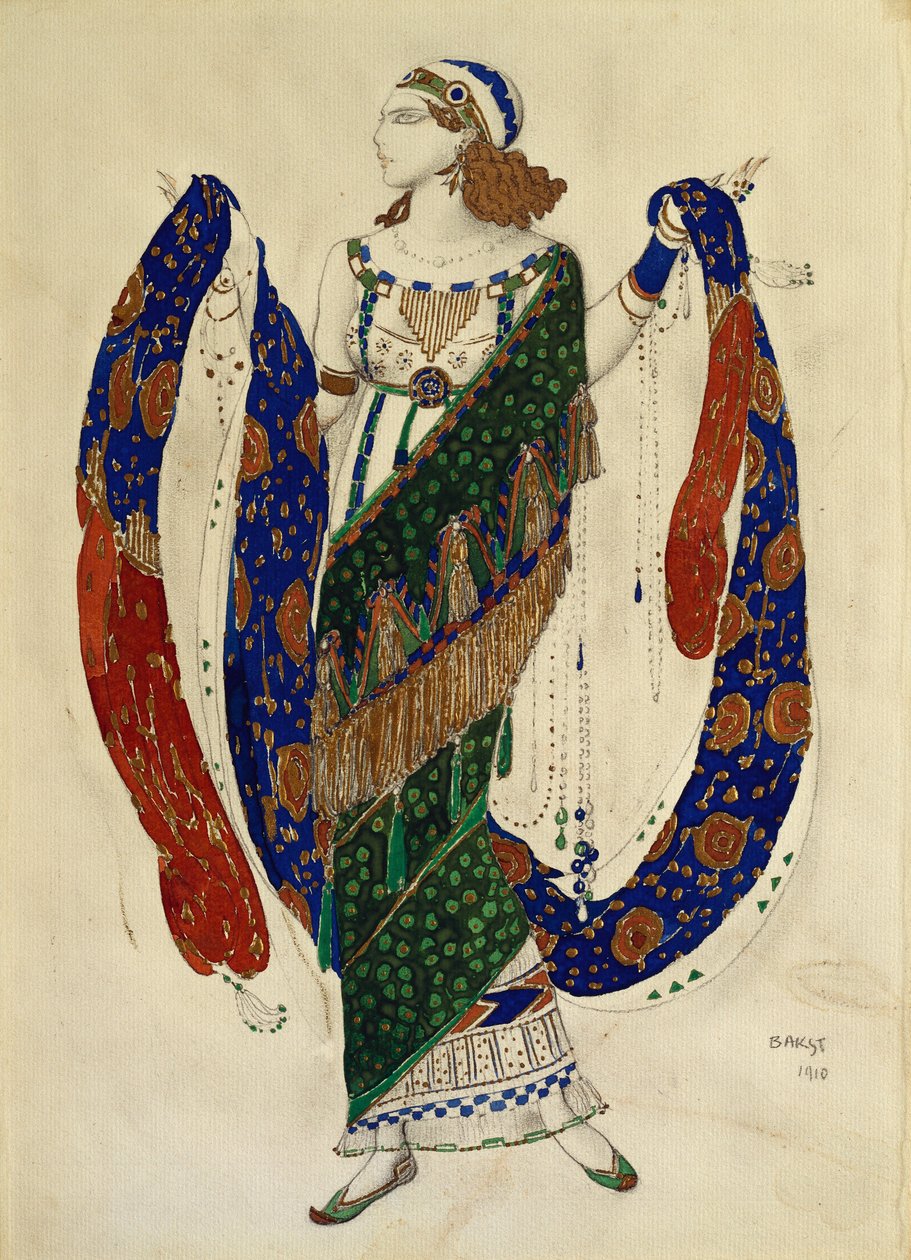Projekt kostiumu dla tancerki z „Kleopatry”, 1910 autorstwa Leon Bakst