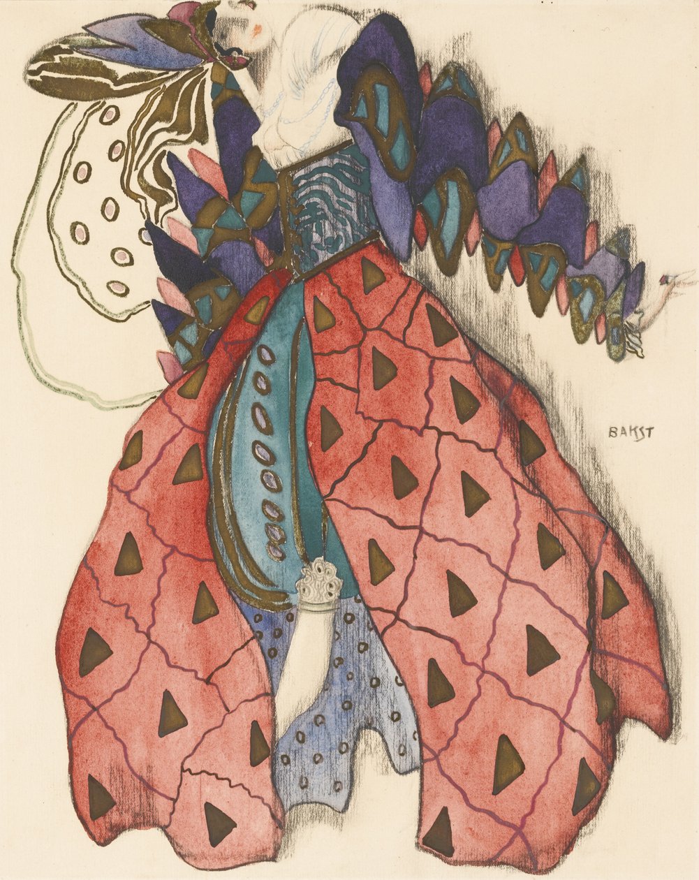 Projekt kostiumu do Baletu Legenda Józefa autorstwa R. Straussa autorstwa Leon Bakst