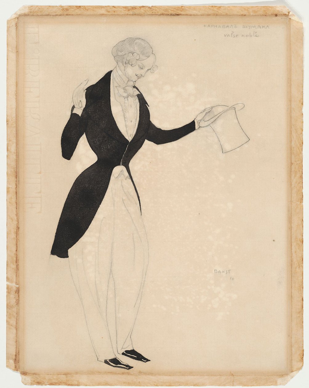Projekt kostiumu do baletu Carnaval autorstwa R. Schumanna, 1910 autorstwa Leon Bakst