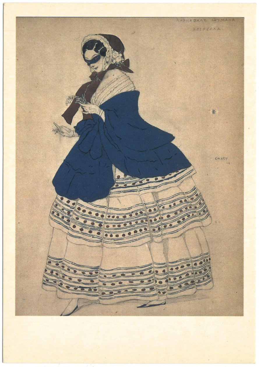 Projekt kostiumu do baletu Carnaval autorstwa R. Schumanna, 1910 autorstwa Leon Bakst