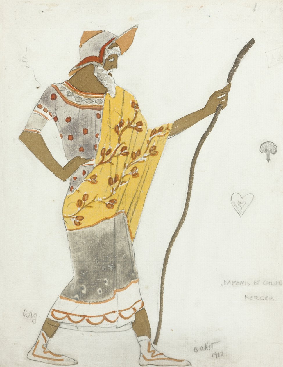 Projekt kostiumu do baletu Daphnis et Chloé autorstwa M. Ravela, 1912 autorstwa Leon Bakst