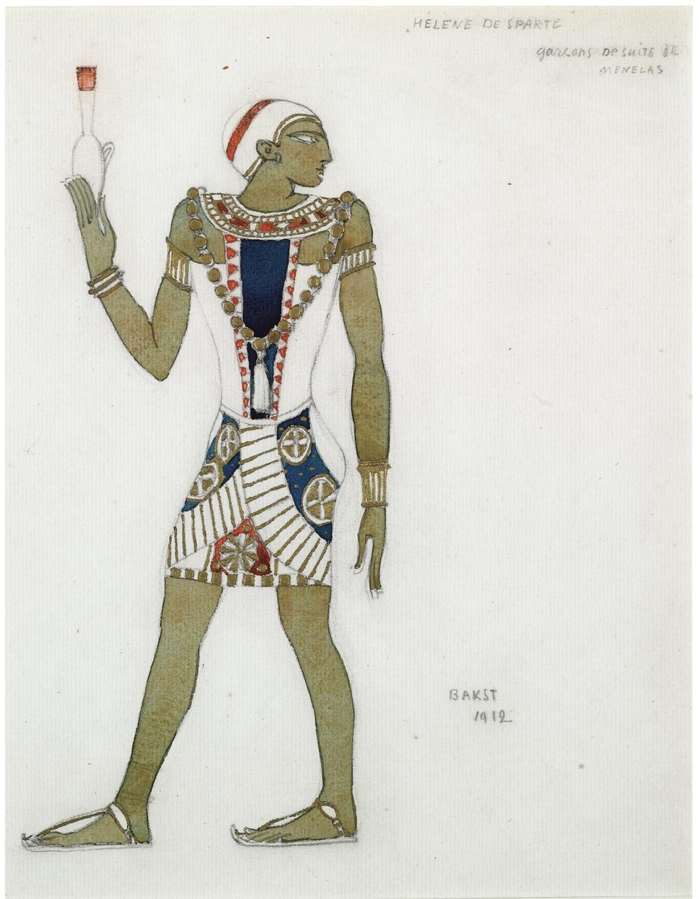 Projekt kostiumów do baletu Hélène de Sparte E. Verhaerena i D. de Séverac, 1912 autorstwa Leon Bakst