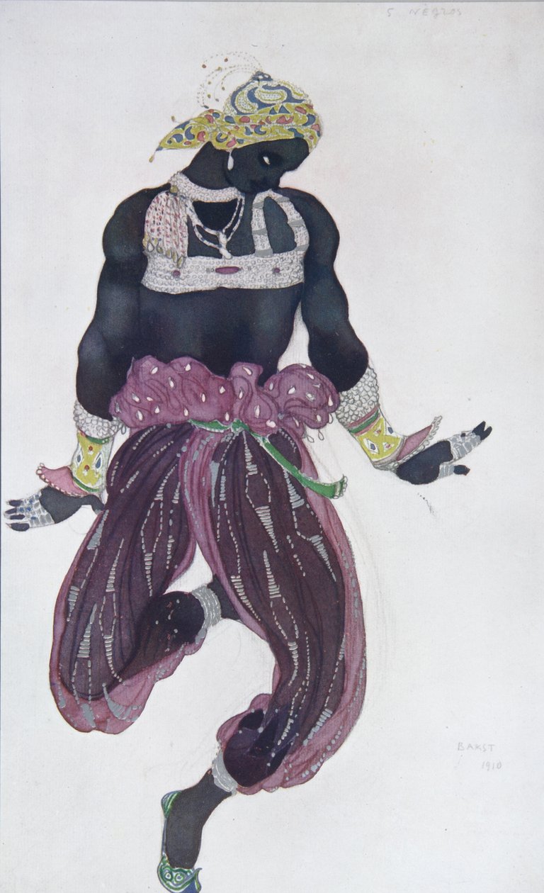 Projekt kostiumu do baletu Szeherezada N. Rimskiego-Korsakowa, 1910 autorstwa Leon Bakst
