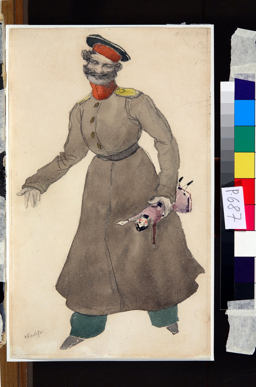 Projekt kostiumu do baletu The Fairy Doll J. Bayer autorstwa Leon Bakst