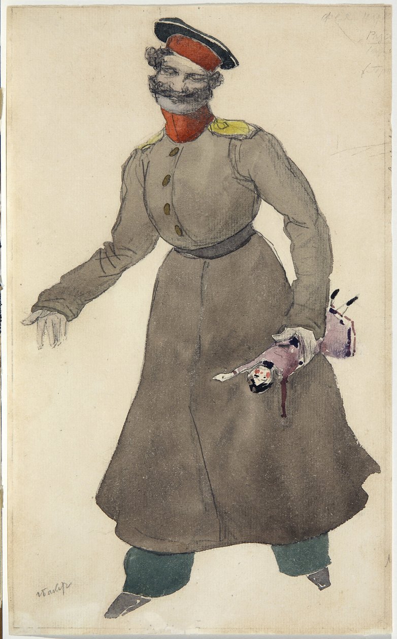 Projekt kostiumu do baletu The Fairy Doll J. Bayera, 1903 autorstwa Leon Bakst