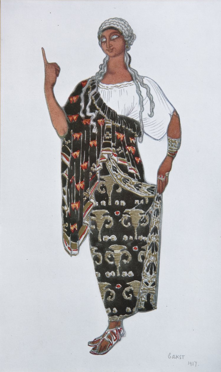 Projekt kostiumu do opery Fedra Ildebrando Pizzetti, 1917 autorstwa Leon Bakst