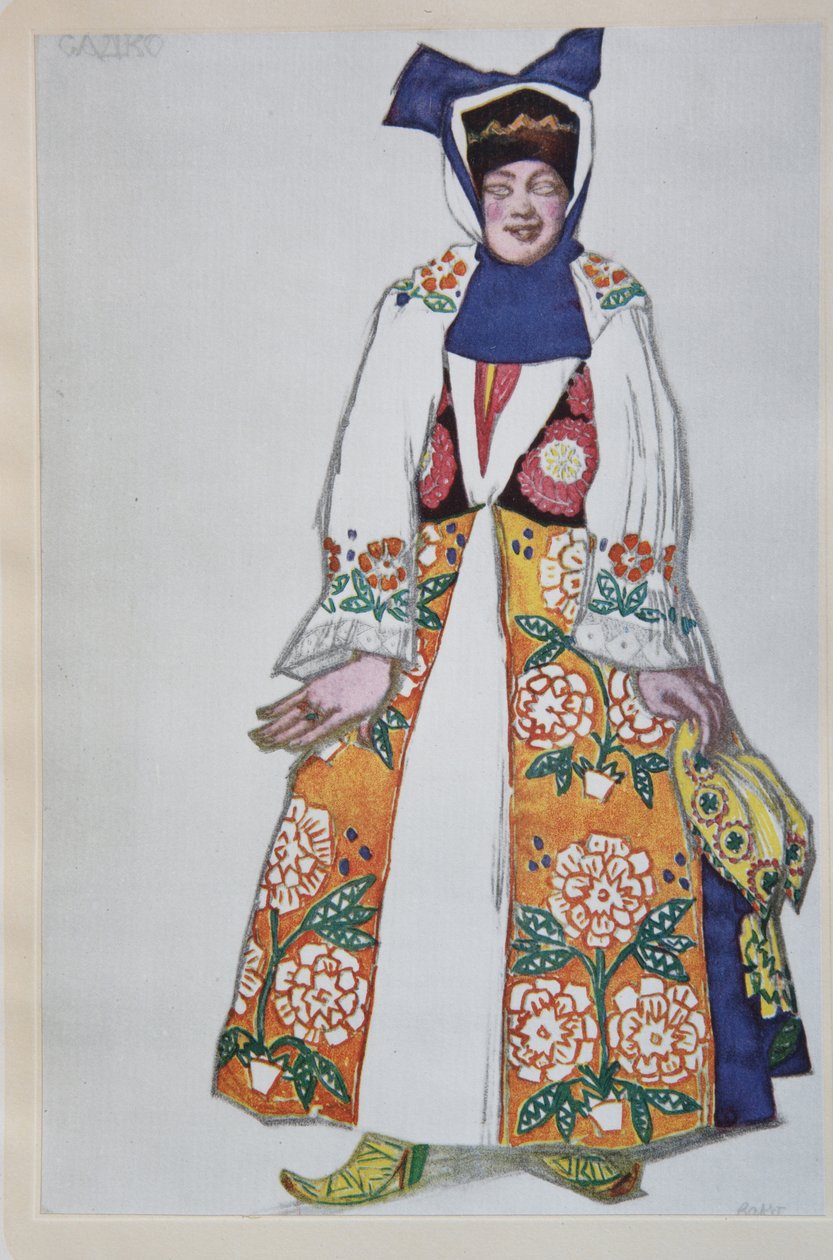 Projekt kostiumu do opery Sadko N. Rimskiego-Korsakowa, 1917 autorstwa Leon Bakst