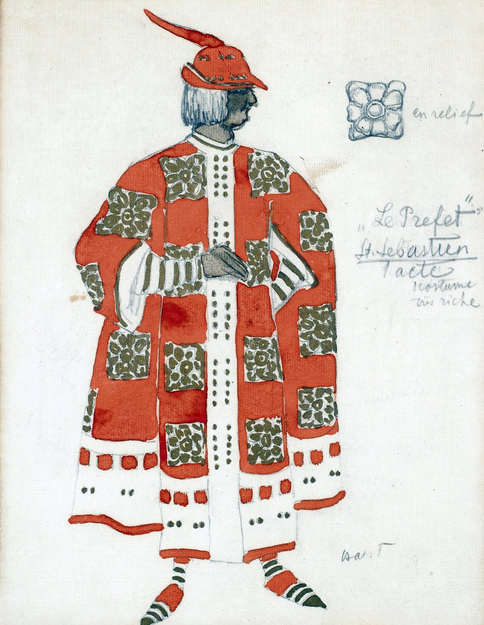 Projekt kostiumu do sztuki „Męczeństwo św. Sebastiana” Gabriele D