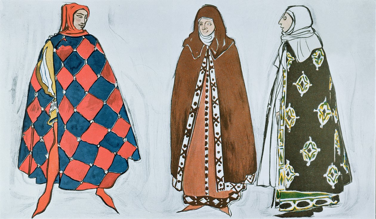 Projekty kostiumów do „Le Martyre de Saint Sebastien”, dzieła dramatycznego na zamówienie Idy Rubinstein z librettem Gabriele d