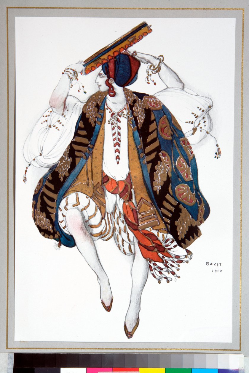 Kostium „Żydowska tancerka” zaprojektowany przez Leona Baksta (1866-1924) do baletu „Kleopatra” Baletów Rosyjskich autorstwa Leon Bakst