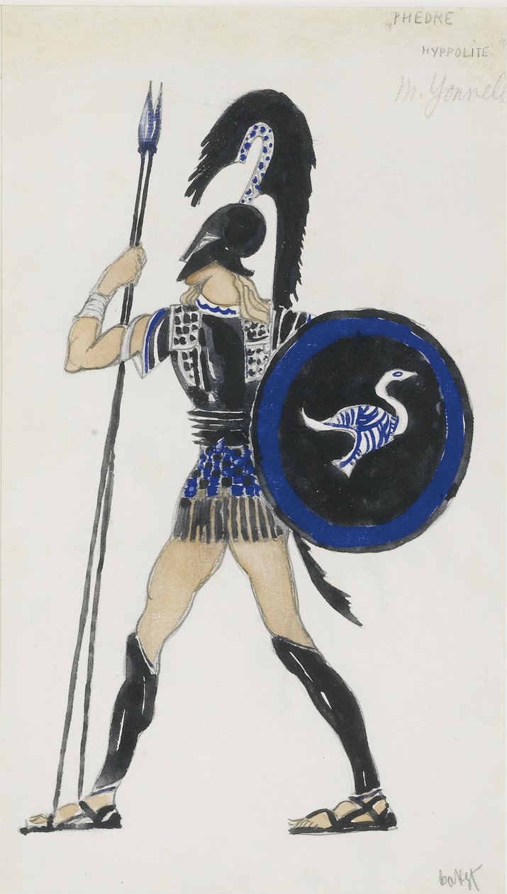 Hippolita. Projekt kostiumu dla Fedry Baletowej, ok. 1923 autorstwa Leon Bakst
