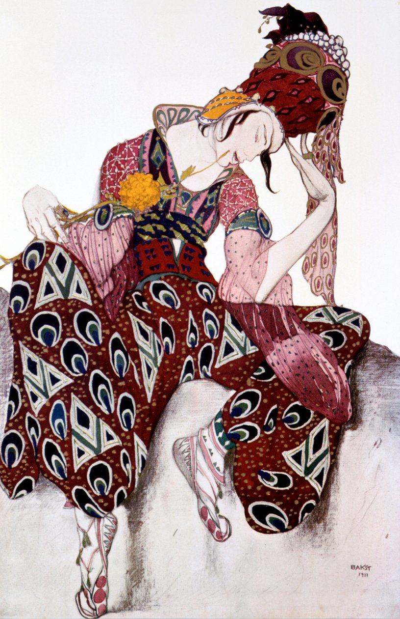Iskander, projekt kostiumów do baletu Muzyka La Peri Paula Dukasa, c1913 autorstwa Leon Bakst