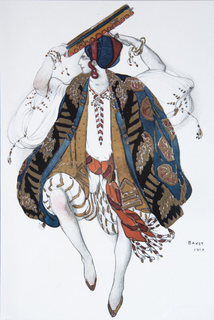 Taniec żydowski. Projekt kostiumu do baletu Kleopatra, 1910 autorstwa Leon Bakst