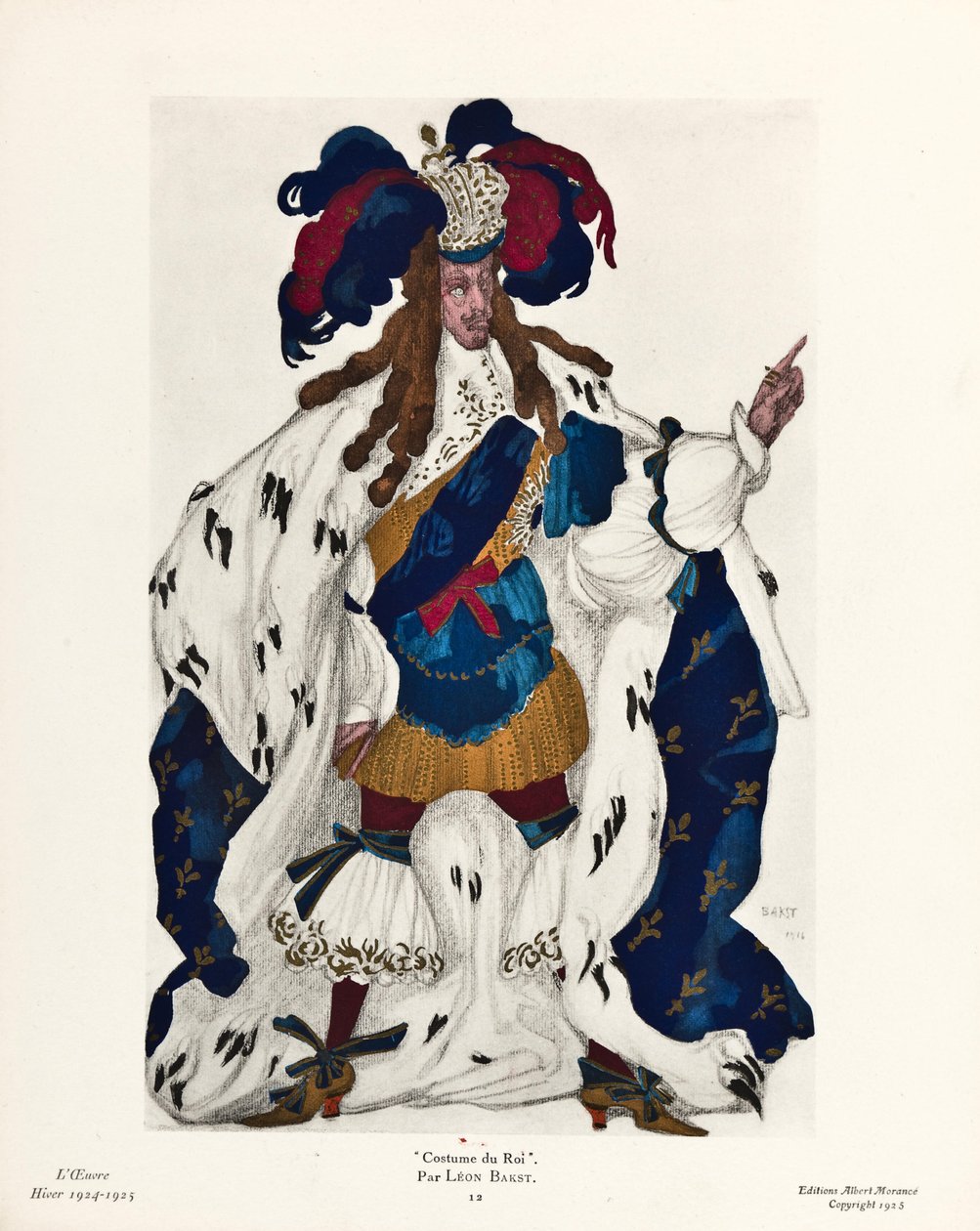 Król. Projekt kostiumu do baletu Śpiąca Królewna P. Czajkowskiego, 1921 autorstwa Leon Bakst