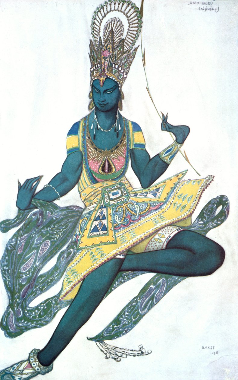 Le Dieu Bleu Niebieski Bóg, kostiumy baletowe, 1911 autorstwa Leon Bakst