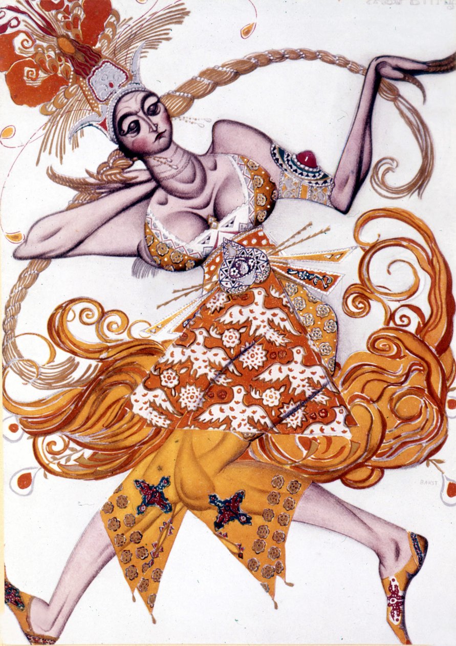 Kostium Léona Baksta do „Ognistego ptaka” Igora Strawińskiego w Operze Paryskiej, czerwiec 1910 autorstwa Leon Bakst