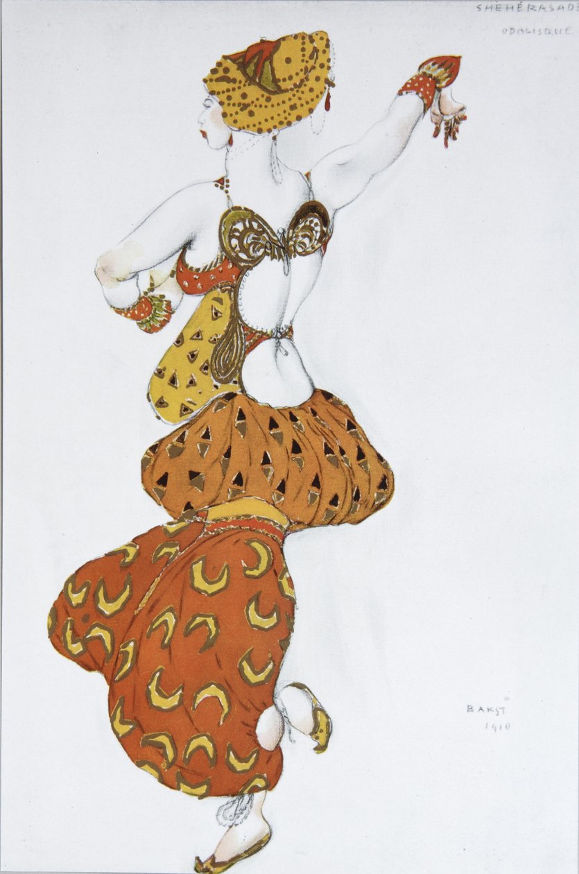 Odaliska. Projekt kostiumu do baletu Szeherezada N. Rimskiego-Korsakowa, 1910 autorstwa Leon Bakst