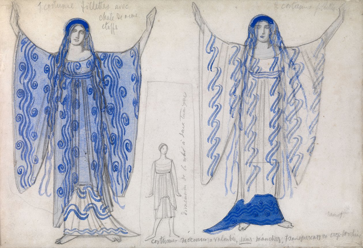 Fedra. Projekt kostiumu do dramatu Phaedra Phèdre Jeana Racine