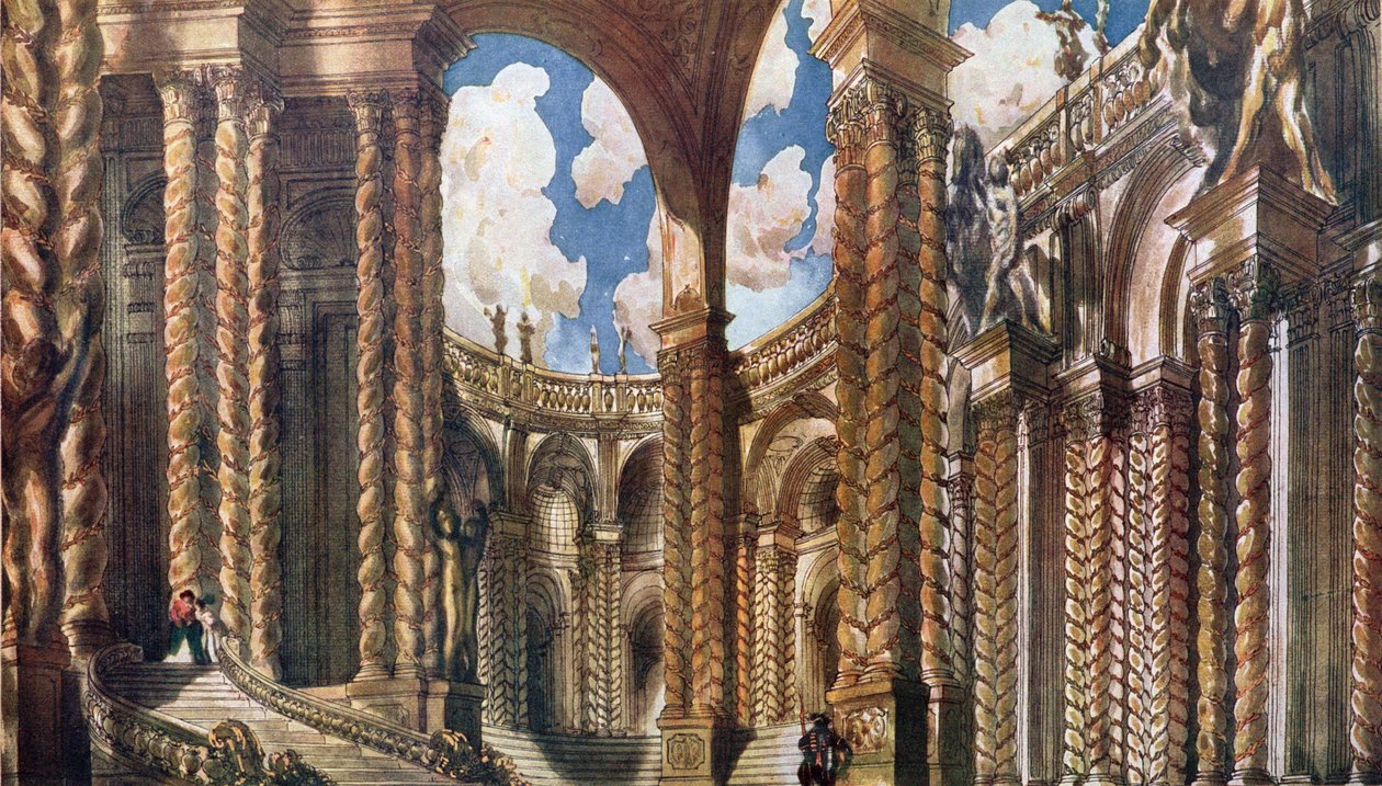 Projekt scenografii dla Zaręczyn, ze Śpiącej królewny, 1921 autorstwa Leon Bakst