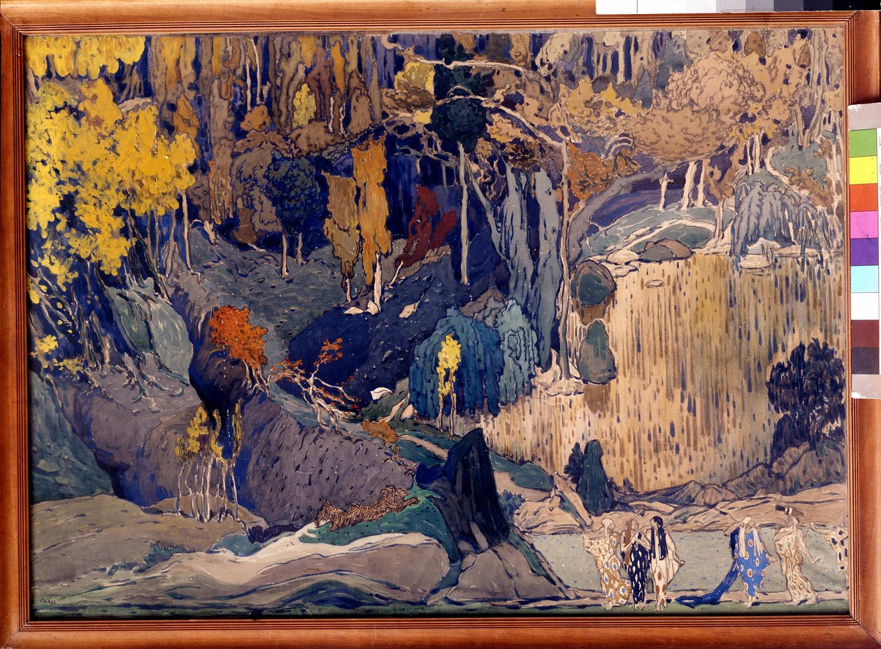 Scenografia do "Preludium do popołudnia fauna", 1912 autorstwa Leon Bakst