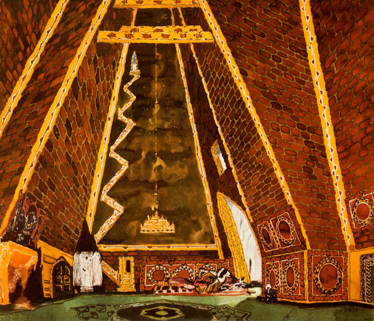 Scenografia do baletu Thamara Mily Balakirev, 1912 autorstwa Leon Bakst