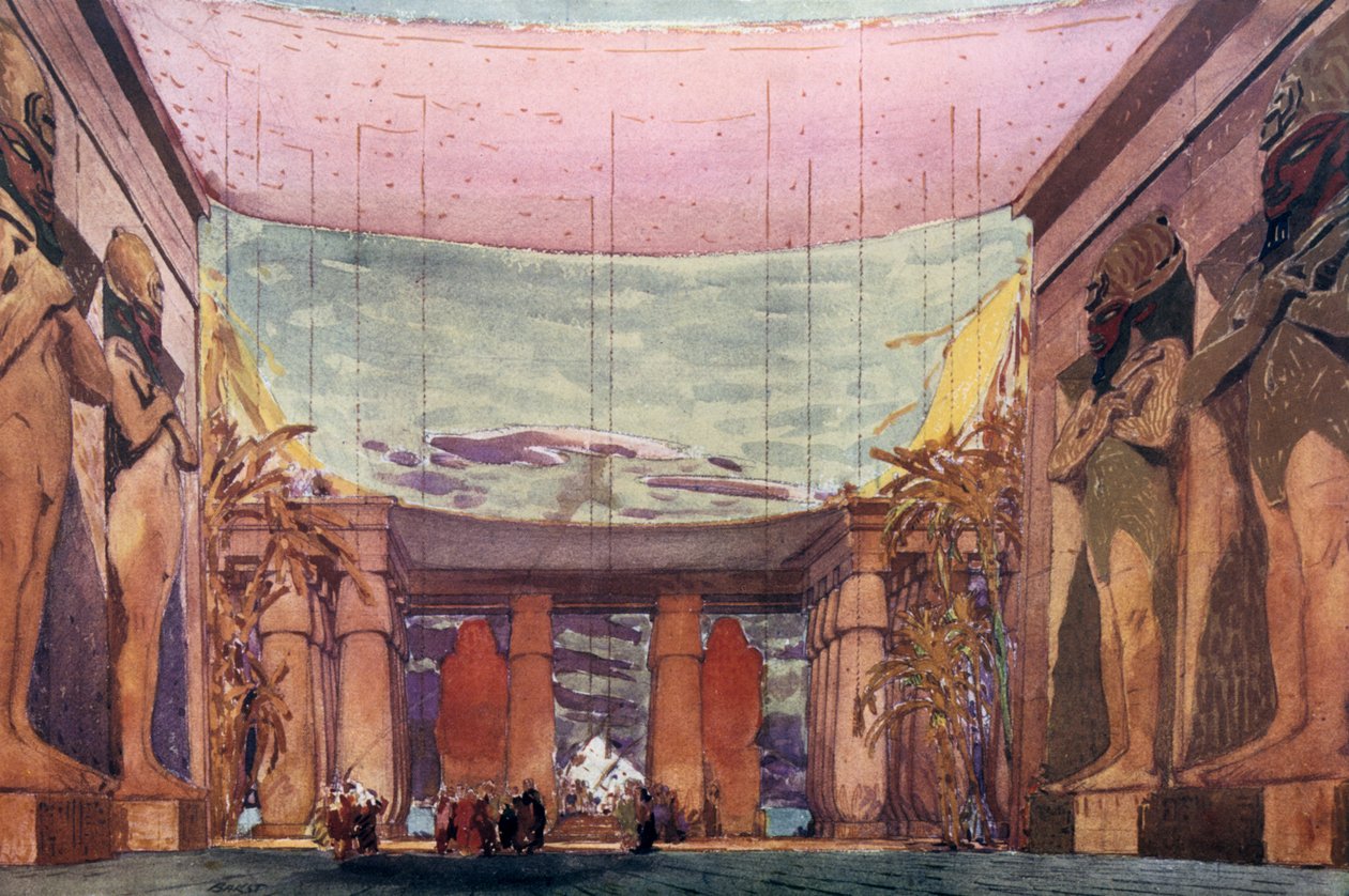 Scenografia do baletów rosyjskich produkcji Kleopatry, 1909 autorstwa Leon Bakst