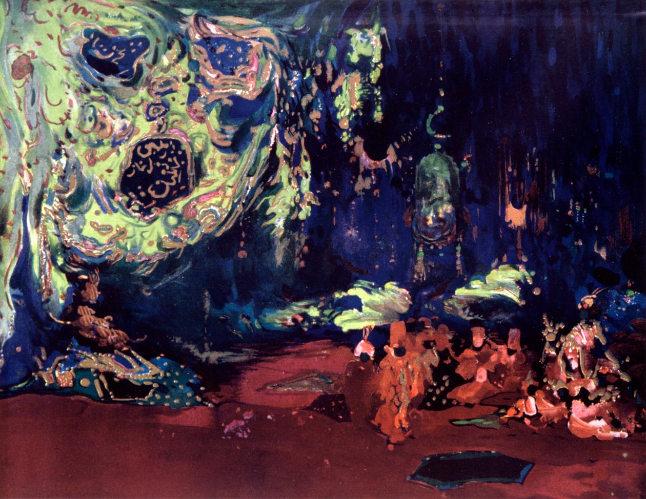Scenografia do baletu Szeherezada, c1913 autorstwa Leon Bakst