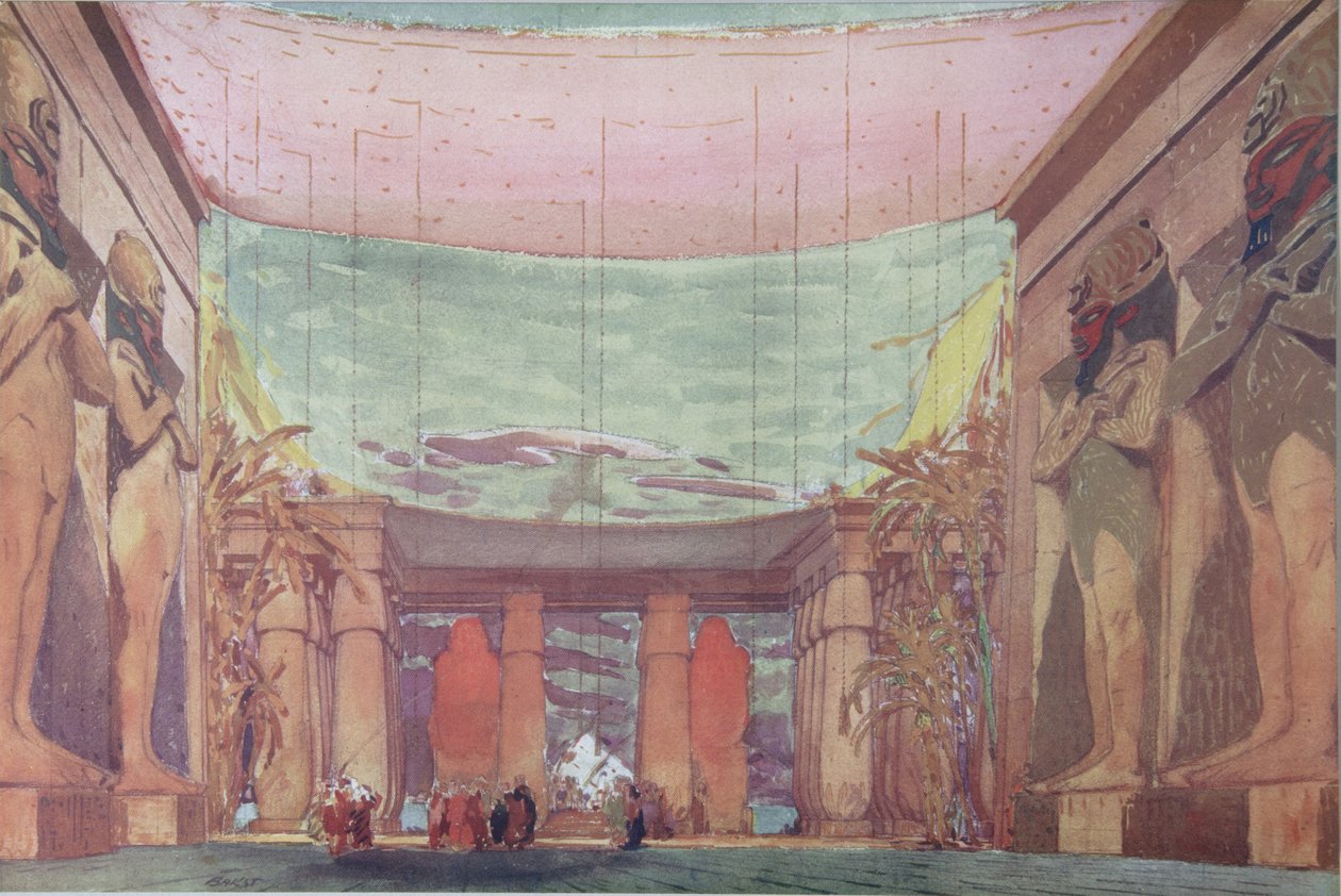 Scenografia do baletu Kleopatra, 1909 autorstwa Leon Bakst
