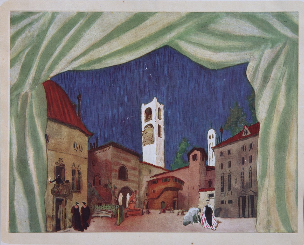 Scenografia do baletu Kobiety w dobrym nastroju C. Goldoni, 1917 autorstwa Leon Bakst