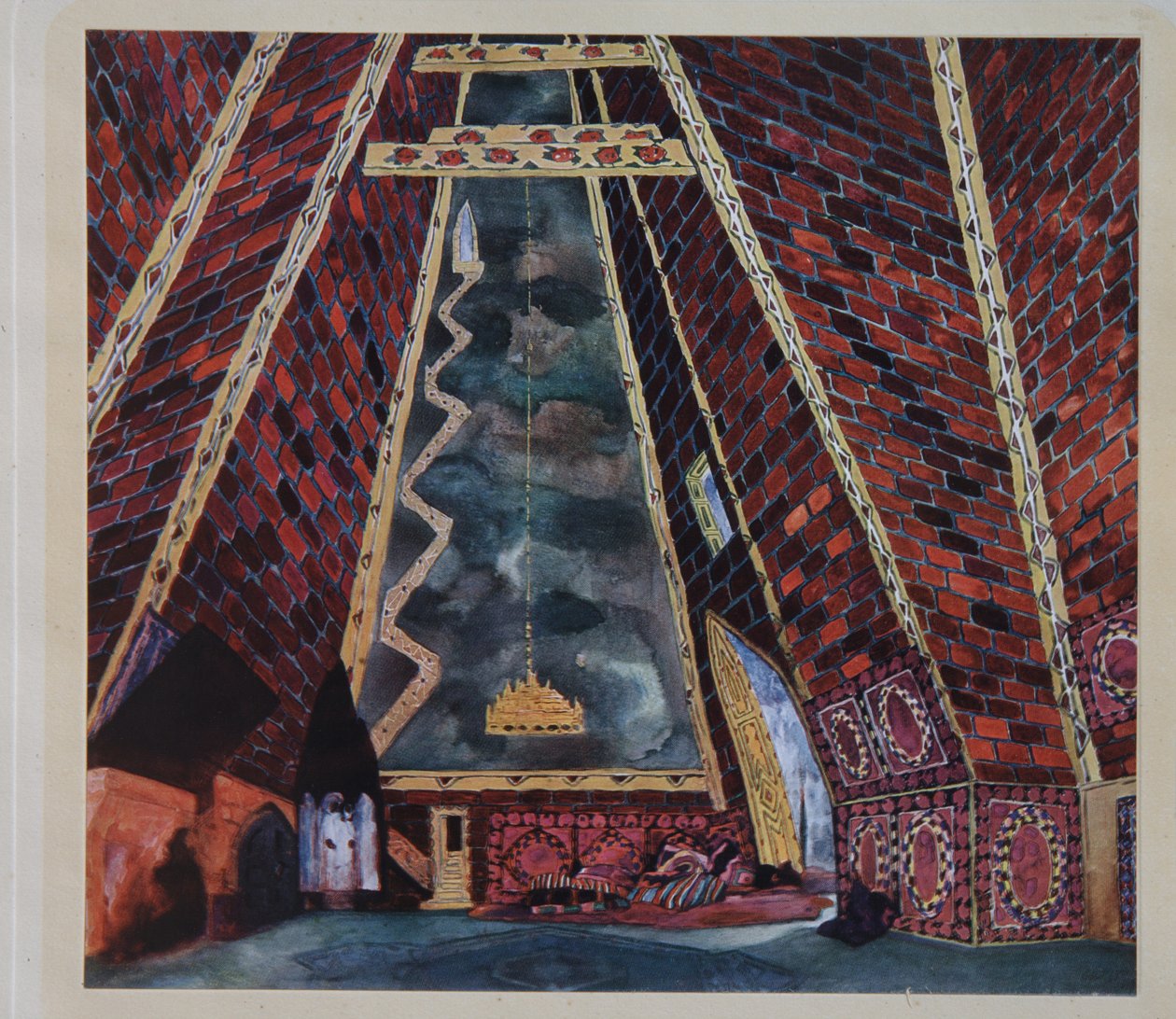 Scenografia do baletu Thamar autorstwa M.A. Balakireva, 1912 autorstwa Leon Bakst
