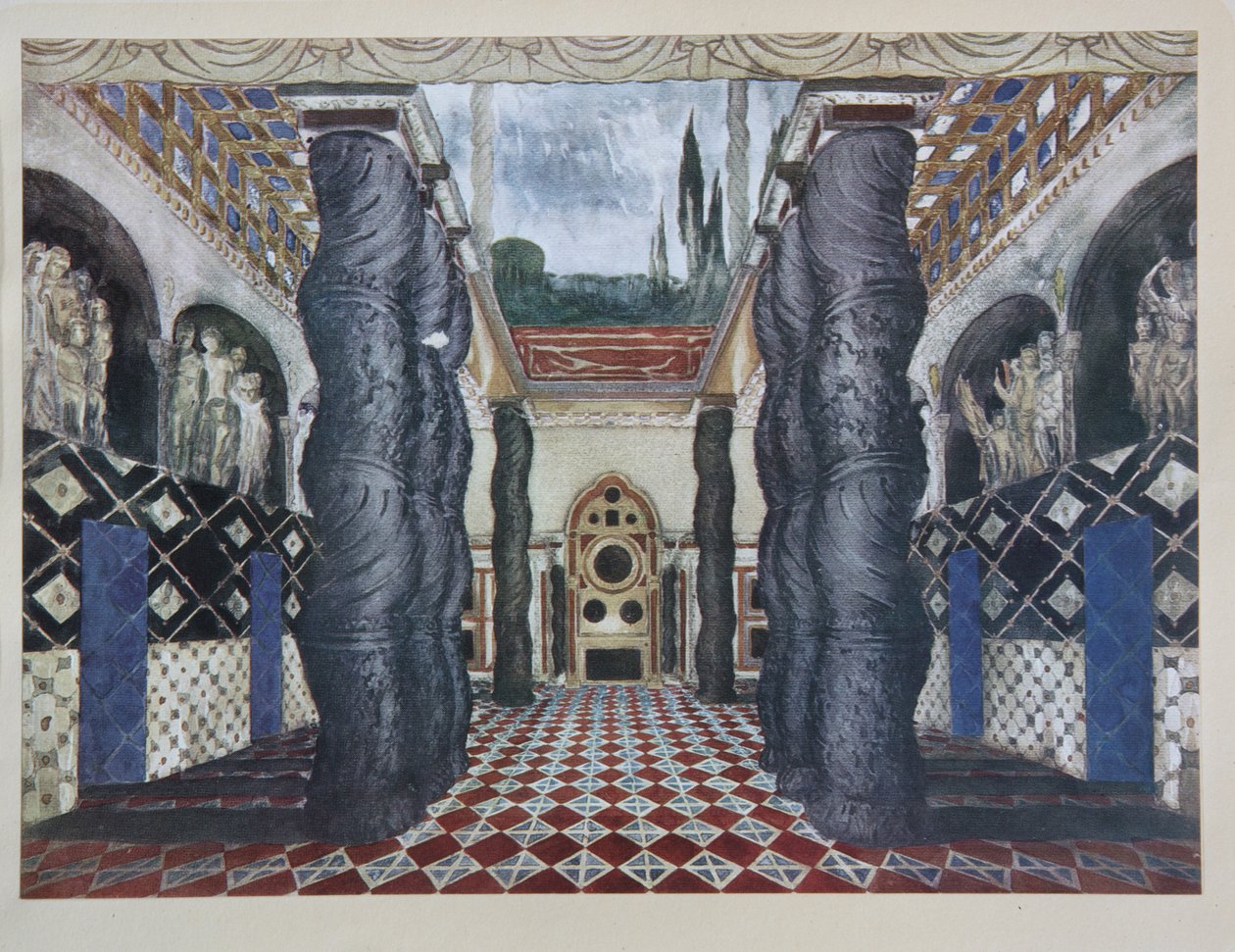 Scenografia do spektaklu Męczeństwo św. Sebastiana Gabriele D