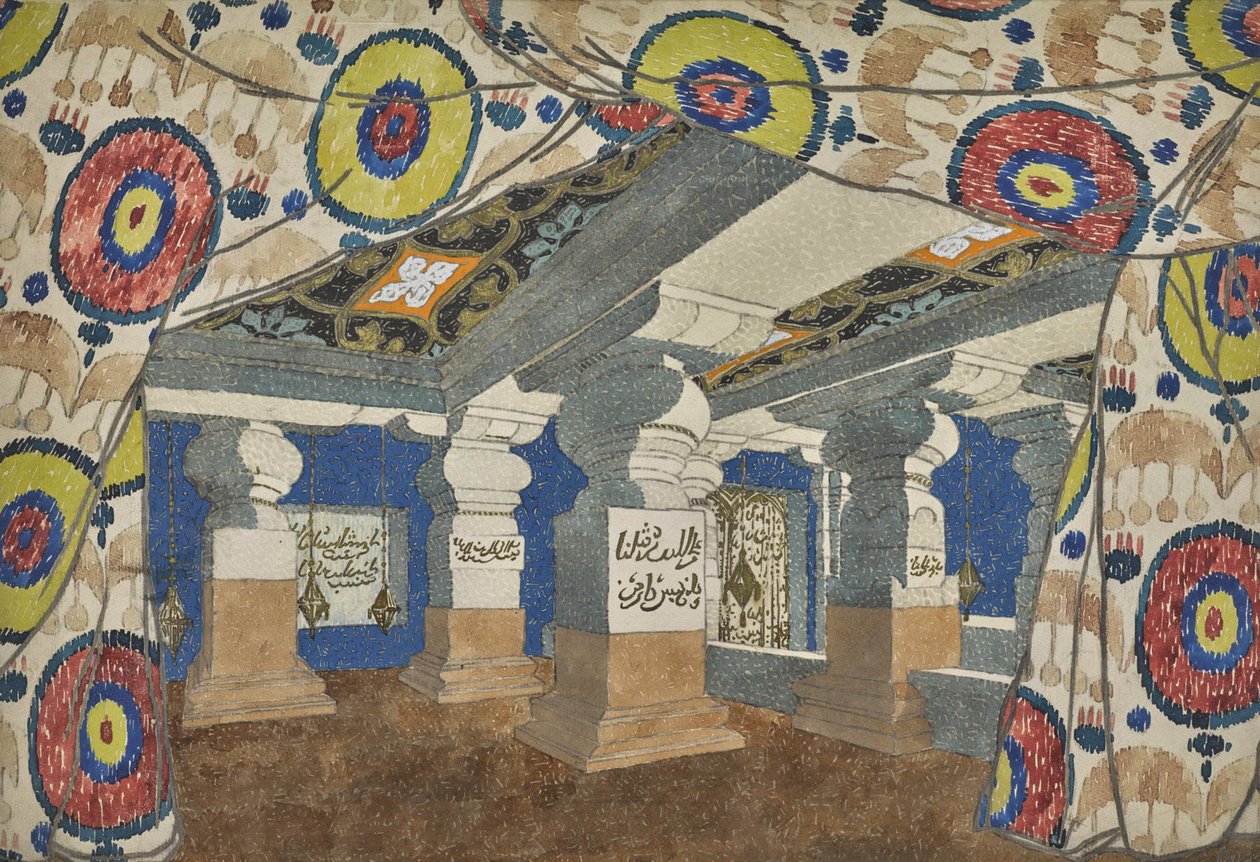 Scenografia do rewii Aladin, czyli Cudowna Lampa, 1919. autorstwa Leon Bakst