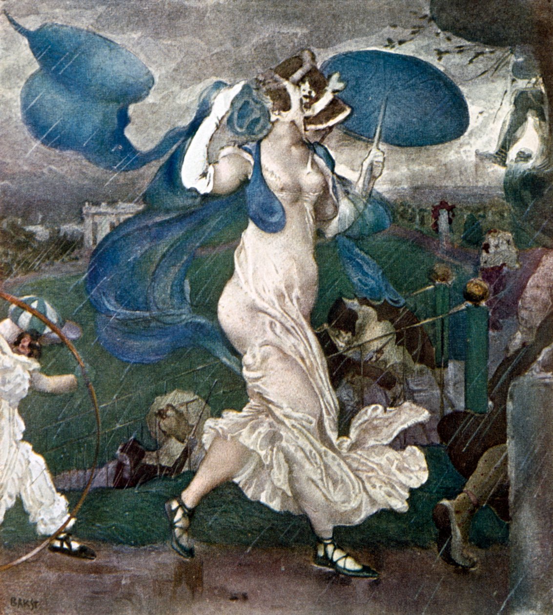 Ulewa, scenografia do baletu, 1906 autorstwa Leon Bakst