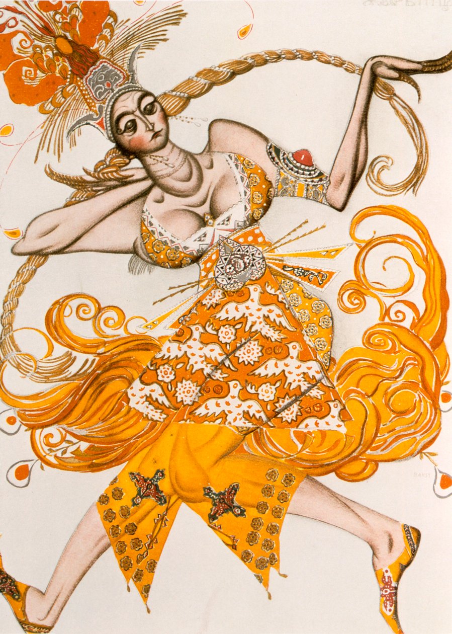 Ognisty ptak, kostium do baletu Ognisty ptak, Igora Strawińskiego, 1910 autorstwa Leon Bakst