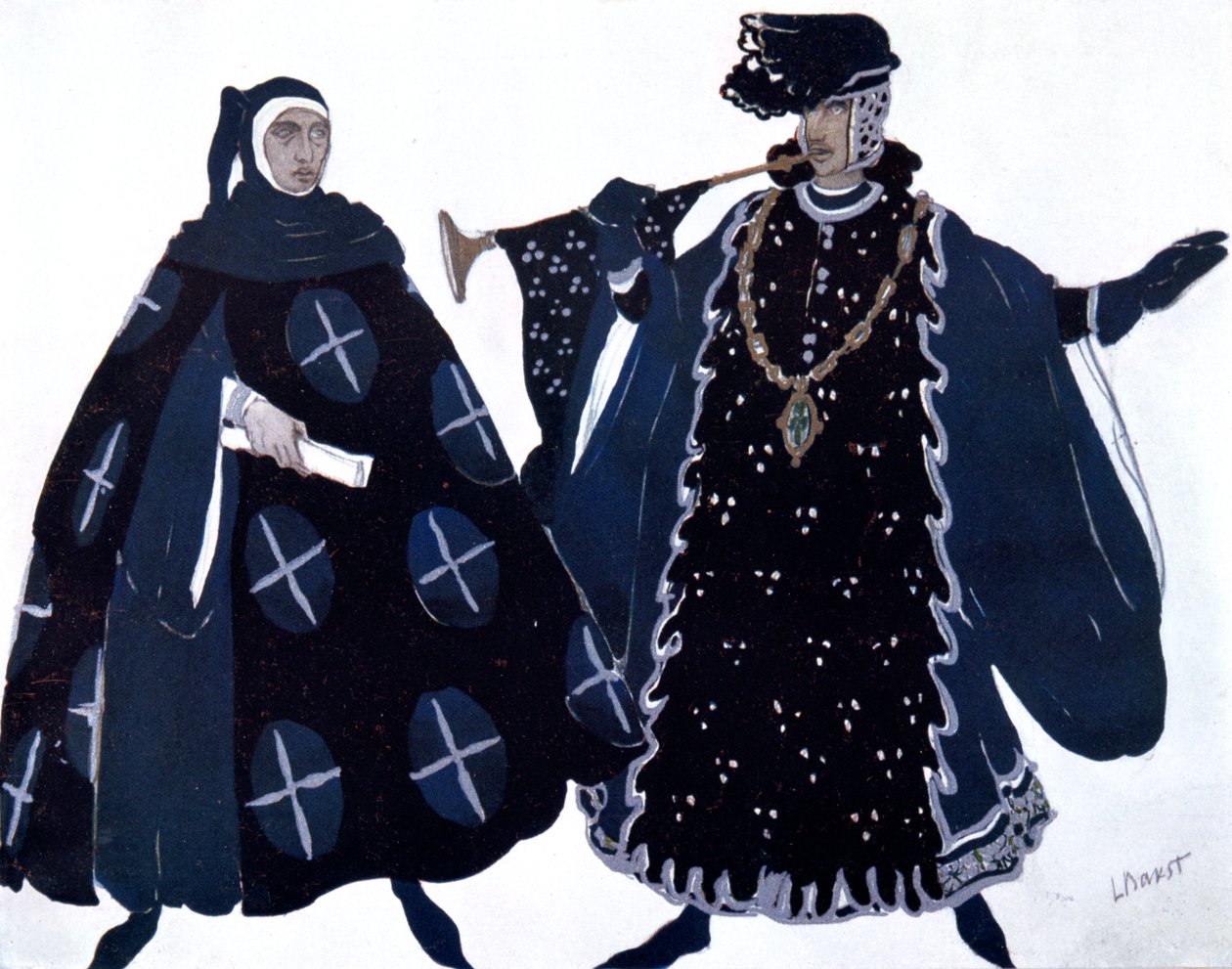 Dwóch Heroldów, kostiumy baletowe, 1911 autorstwa Leon Bakst