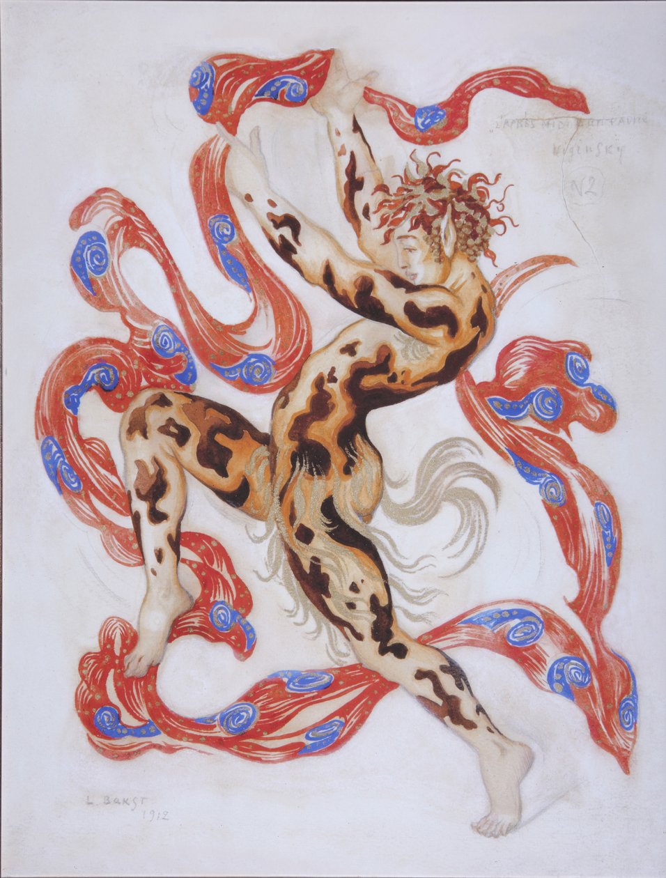 Wacław Niżyński w balecie Popołudnie fauna C. Debussy autorstwa Leon Bakst