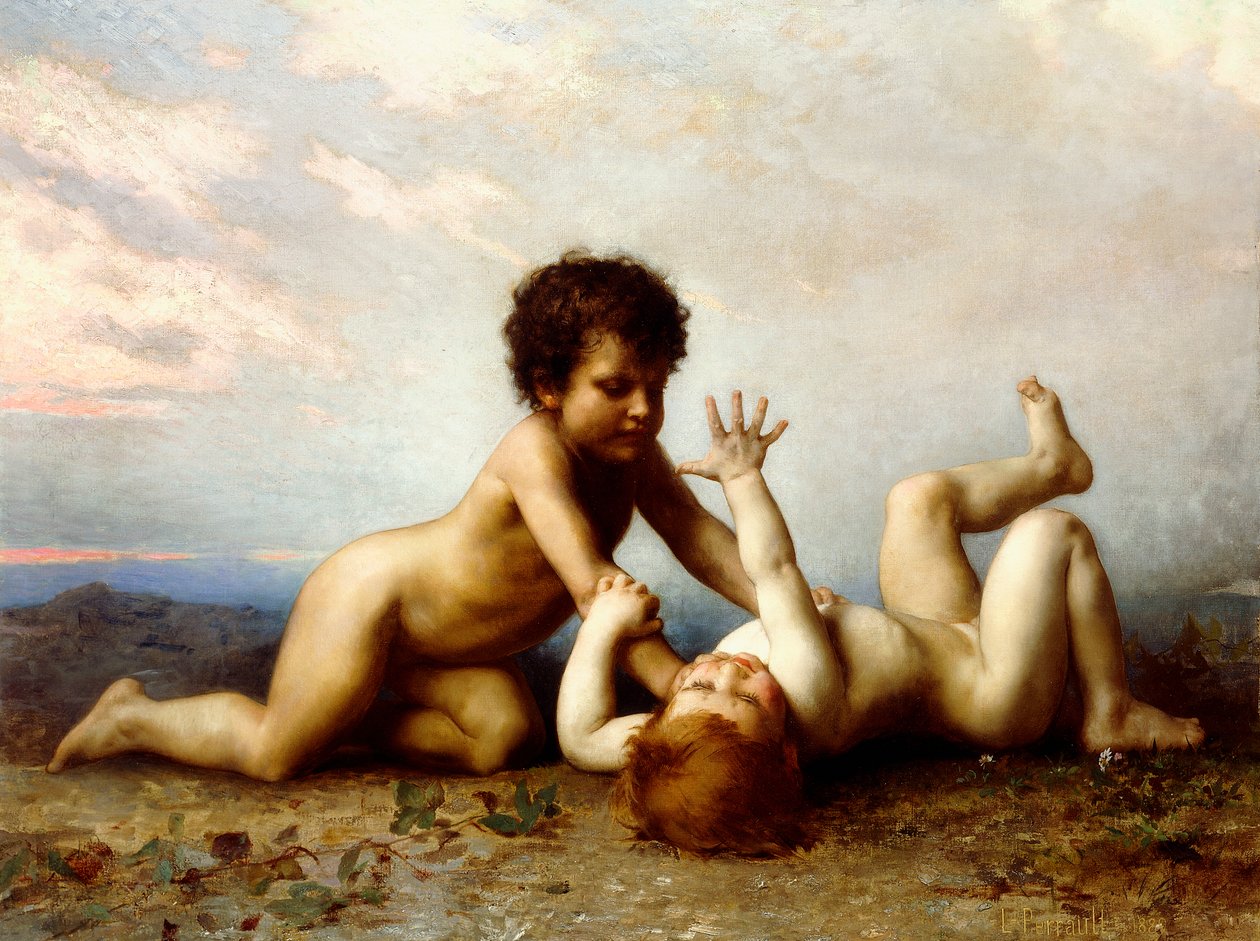 Walczący chłopcy, 1889 autorstwa Leon Bazile Perrault