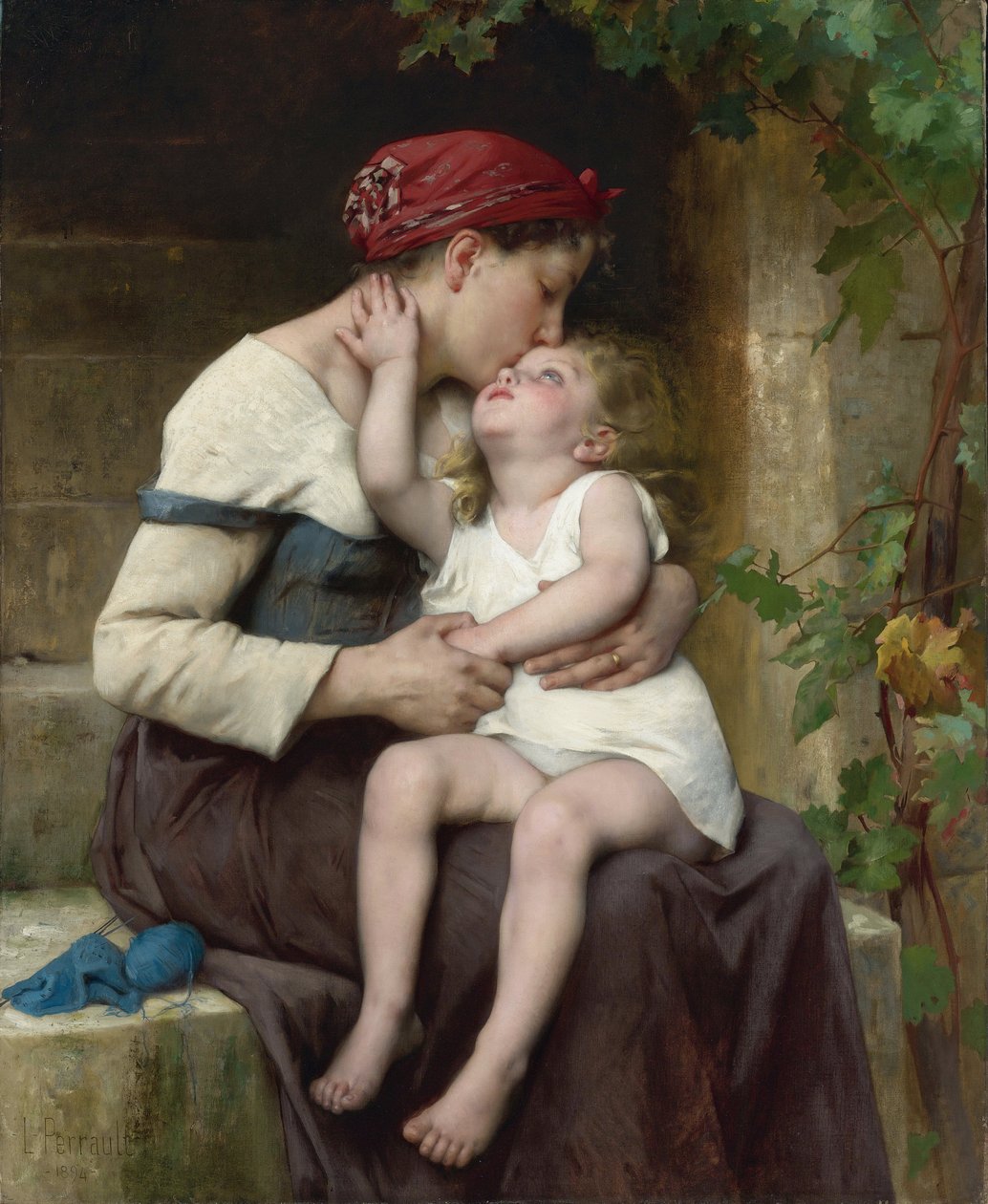 "Mere et fille" (Matka i dziecko) Obraz Leon Jean Basile Perrault (1832-1908) 1894 Ze zbiorów prywatnych autorstwa Leon Bazile Perrault