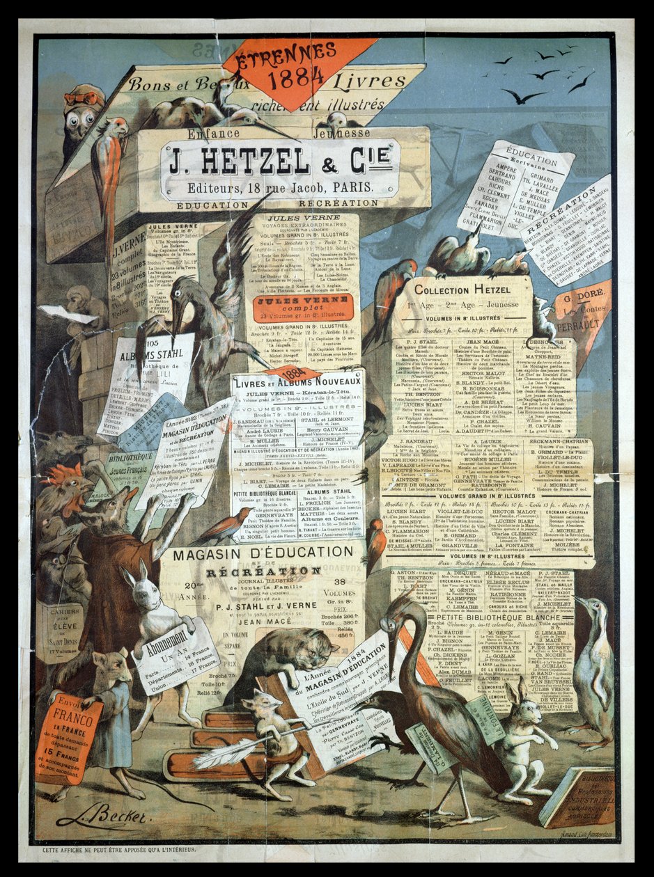 Reklama wydawnictwa Hetzel z Le Monde Illustre, grudzień 1883 autorstwa Leon Becker