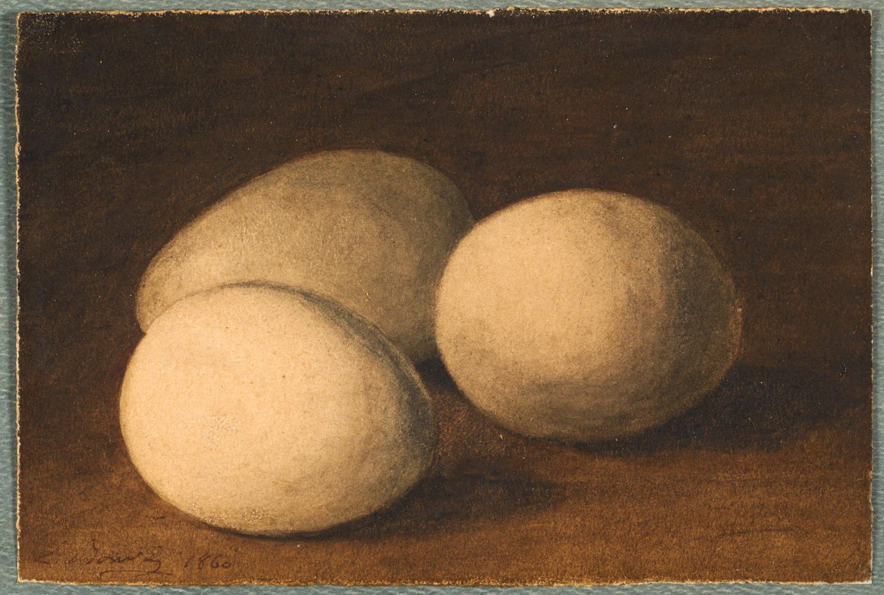 Drei Eier (Trois oeufs) autorstwa Léon Bonvin