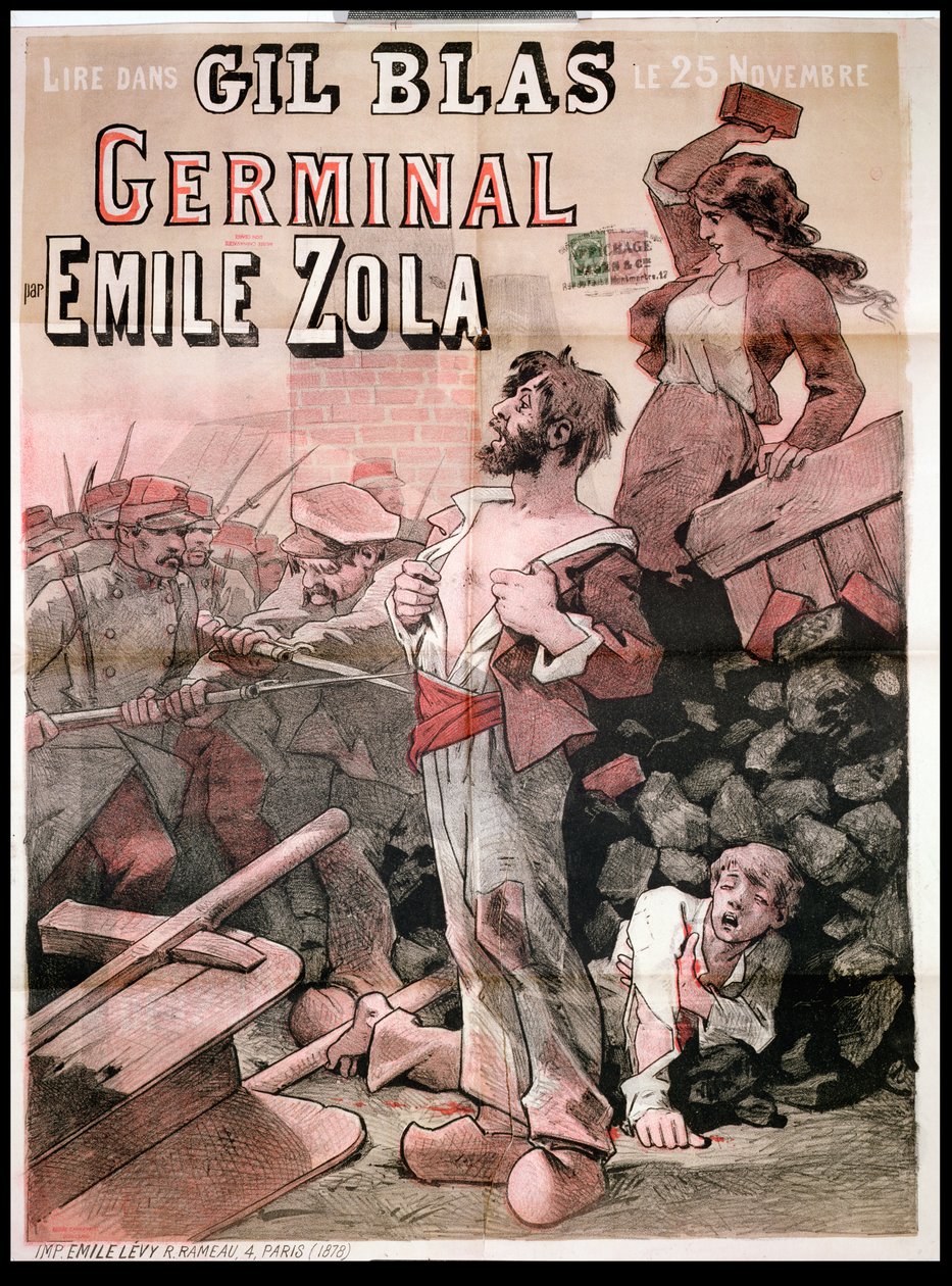 Plakat reklamujący publikację "Germinalu" Emile