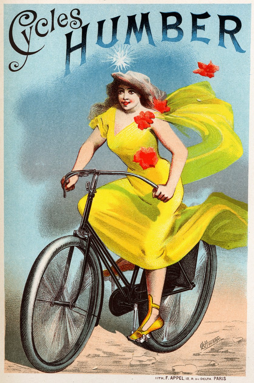 Transport. Rowery Humberta. Plakat Choubrac, Francja, c.1895 (plakat) autorstwa Leon Choubrac