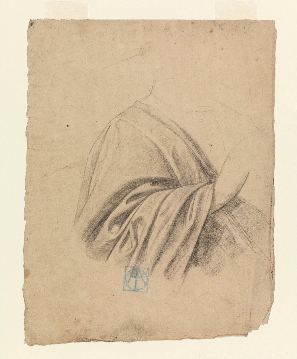 Rysunek, studium draperii, 1886-92 autorstwa Leon Dabo