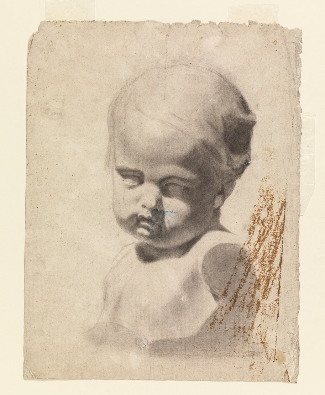 Rysunek, Studium popiersia dziecka (z odlewu gipsowego), 1881-92 autorstwa Leon Dabo