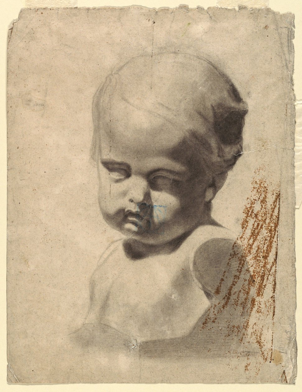 Rysunek, Studium popiersia dziecka (z odlewu gipsowego), 1881-92 autorstwa Leon Dabo