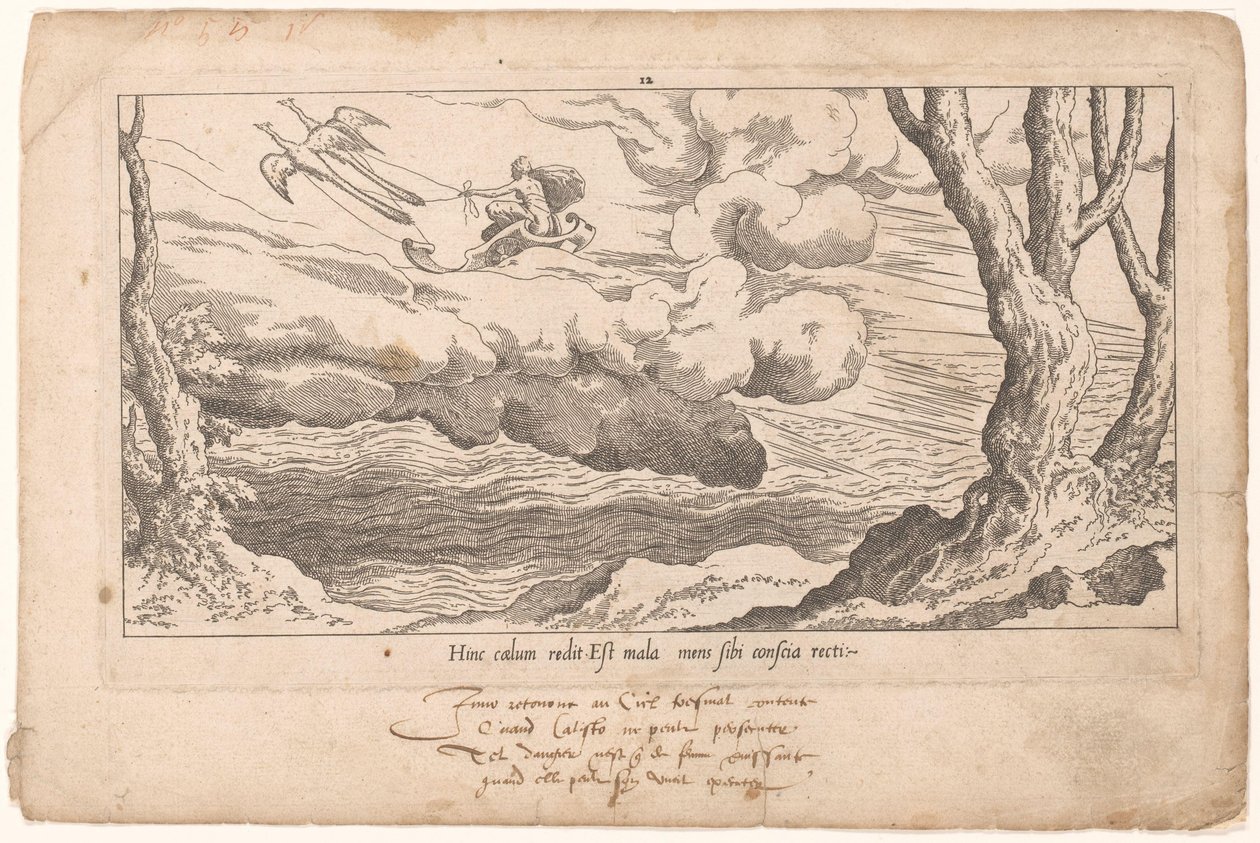 Juno w swoim rydwanie wraca na Olimp Le Fable de Calisto (tytuł serii) Mit Callisto (tytuł serii) autorstwa Leon Davent